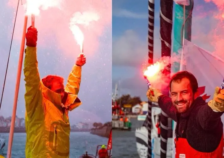 arrivée de thomas et sam après leur vendée globe vulnerable