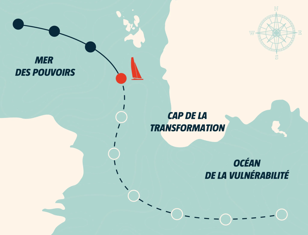 Rpisode 4 tour du monde des vulnérables la vulnérabilité permet de trouver la créativité et l'inspiration comme le dit Gringe. Le visuel montre que nous sommes à la 4e étape