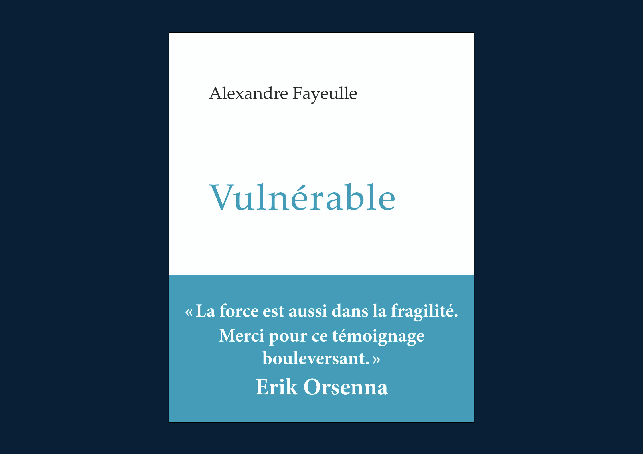 Photo illustrant l'initiative 'VULNERABLE, le livre d’Alexandre Fayeulle'